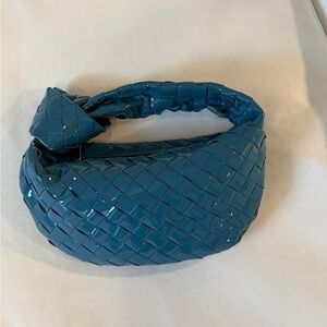 Bottega Veneta Teal Woven Shoulder Bag
